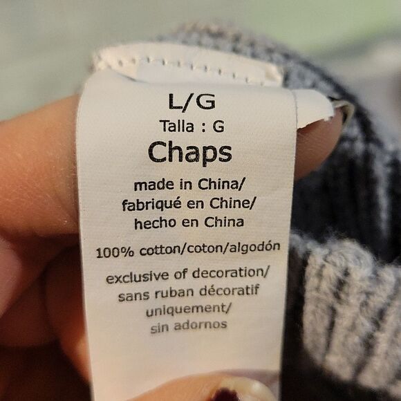 Chaps Gray Sweater sz Large - Picture 4 of 4